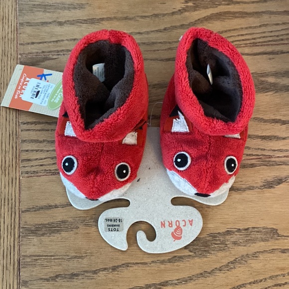 NWT! ACORN Easy-On Critter Bootie Slippers ~ Red Fox ~ Toddlers 18-24 Mo - Picture 6 of 8